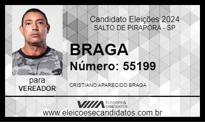 Candidato BRAGA 2024 - SALTO DE PIRAPORA - Eleições