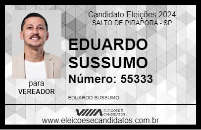 Candidato EDUARDO SUSSUMO 2024 - SALTO DE PIRAPORA - Eleições