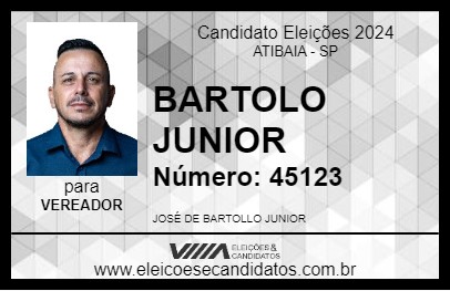 Candidato BARTOLO JUNIOR 2024 - ATIBAIA - Eleições