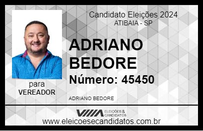 Candidato ADRIANO BEDORE 2024 - ATIBAIA - Eleições