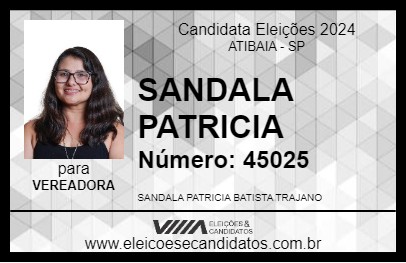 Candidato SANDALA PATRICIA 2024 - ATIBAIA - Eleições