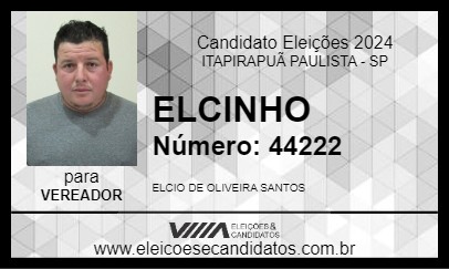 Candidato ELCINHO 2024 - ITAPIRAPUÃ PAULISTA - Eleições