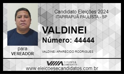 Candidato VALDINEI 2024 - ITAPIRAPUÃ PAULISTA - Eleições