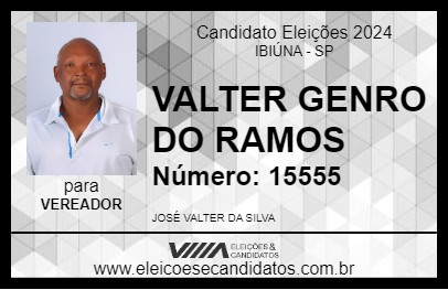 Candidato VALTER GENRO DO RAMOS 2024 - IBIÚNA - Eleições