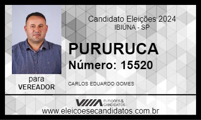 Candidato PURURUCA 2024 - IBIÚNA - Eleições