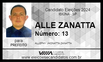 Candidato ALLE ZANATTA 2024 - IBIÚNA - Eleições