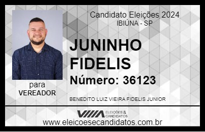 Candidato JUNINHO FIDELIS 2024 - IBIÚNA - Eleições