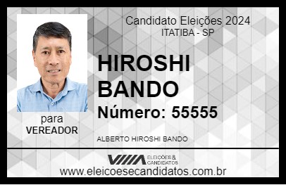 Candidato HIROSHI BANDO 2024 - ITATIBA - Eleições