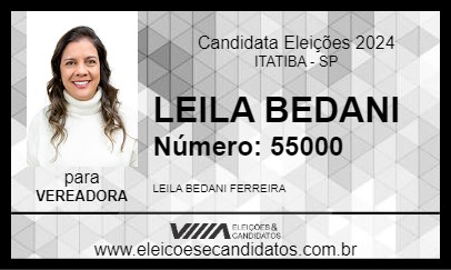 Candidato LEILA BEDANI 2024 - ITATIBA - Eleições