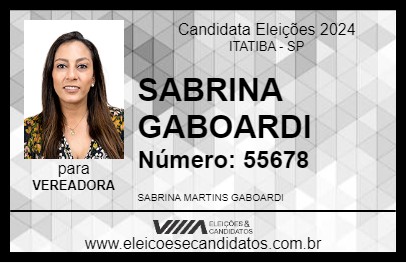 Candidato SABRINA GABOARDI 2024 - ITATIBA - Eleições