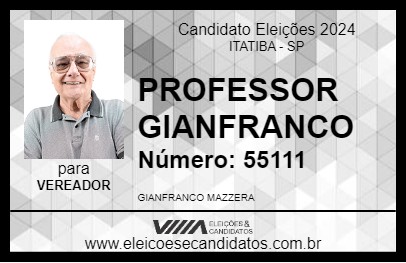 Candidato PROFESSOR GIANFRANCO 2024 - ITATIBA - Eleições