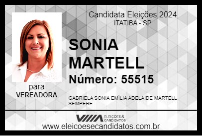 Candidato SONIA MARTELL 2024 - ITATIBA - Eleições