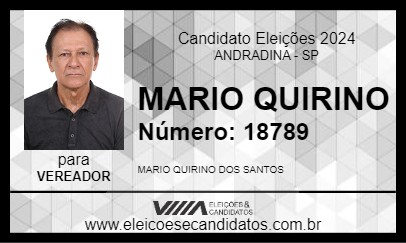 Candidato MARIO QUIRINO 2024 - ANDRADINA - Eleições