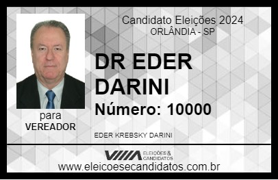 Candidato DR EDER DARINI 2024 - ORLÂNDIA - Eleições