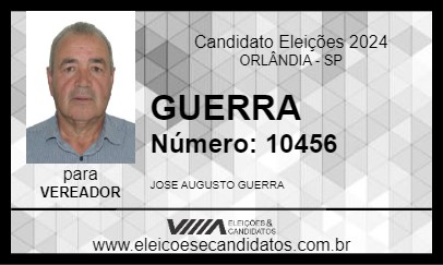 Candidato GUERRA 2024 - ORLÂNDIA - Eleições