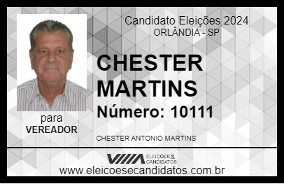 Candidato CHESTER MARTINS 2024 - ORLÂNDIA - Eleições