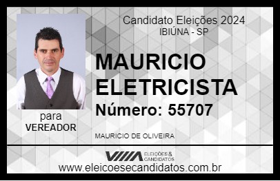 Candidato MAURICIO ELETRICISTA 2024 - IBIÚNA - Eleições