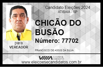 Candidato CHICÃO DO BUSÃO 2024 - ATIBAIA - Eleições