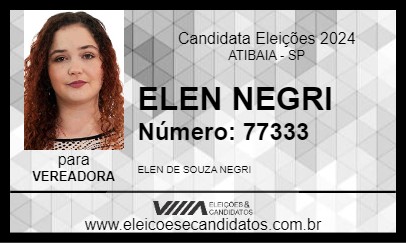 Candidato ELEN NEGRI 2024 - ATIBAIA - Eleições