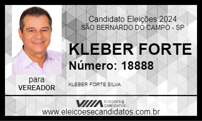 Candidato KLEBER FORTE 2024 - SÃO BERNARDO DO CAMPO - Eleições