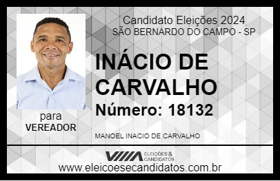 Candidato INÁCIO DE CARVALHO 2024 - SÃO BERNARDO DO CAMPO - Eleições