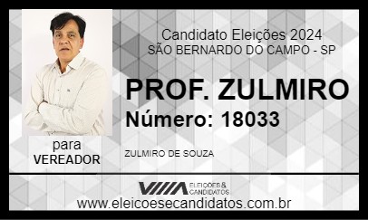 Candidato PROF. ZULMIRO 2024 - SÃO BERNARDO DO CAMPO - Eleições