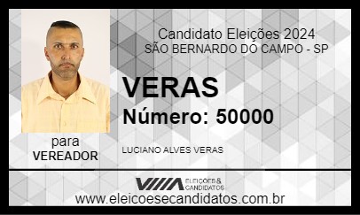 Candidato VERAS 2024 - SÃO BERNARDO DO CAMPO - Eleições