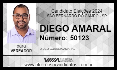 Candidato DIEGO AMARAL 2024 - SÃO BERNARDO DO CAMPO - Eleições