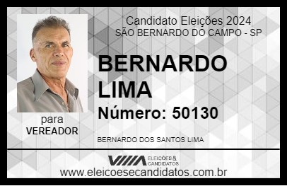 Candidato BERNARDO LIMA 2024 - SÃO BERNARDO DO CAMPO - Eleições