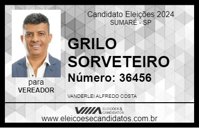 Candidato VANDERLEI SORVETEIRO 2024 - SUMARÉ - Eleições