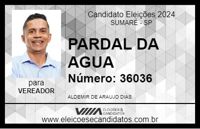 Candidato PARDAL DA AGUA 2024 - SUMARÉ - Eleições