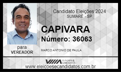 Candidato CAPIVARA 2024 - SUMARÉ - Eleições