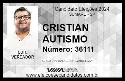 Candidato CRISTIAN AUTISMO 2024 - SUMARÉ - Eleições