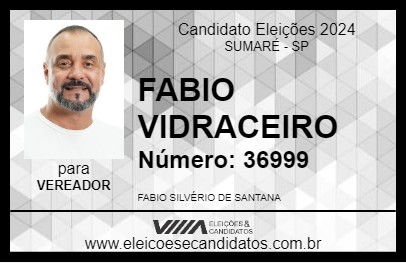 Candidato FABIO VIDRACEIRO 2024 - SUMARÉ - Eleições