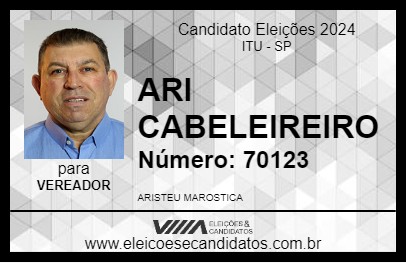 Candidato ARI CABELEIREIRO 2024 - ITU - Eleições