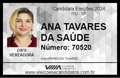 Candidato ANA TAVARES DA SAÚDE 2024 - ITU - Eleições