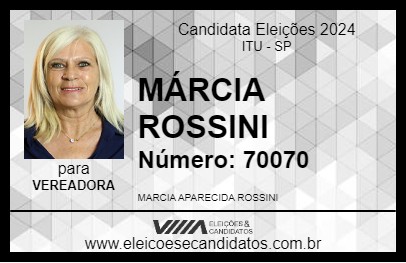 Candidato MÁRCIA ROSSINI 2024 - ITU - Eleições