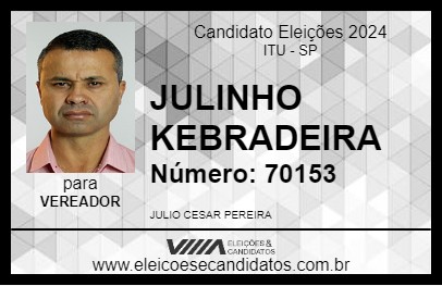 Candidato JULINHO KEBRADEIRA 2024 - ITU - Eleições