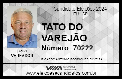 Candidato TATO DO VAREJÃO 2024 - ITU - Eleições