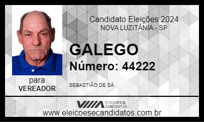 Candidato GALEGO 2024 - NOVA LUZITÂNIA - Eleições