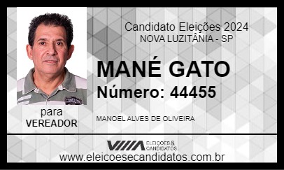 Candidato MANÉ GATO 2024 - NOVA LUZITÂNIA - Eleições