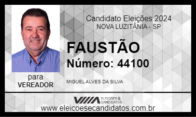 Candidato MIGUEL FAUSTÃO 2024 - NOVA LUZITÂNIA - Eleições