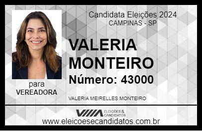 Candidato VALERIA MONTEIRO 2024 - CAMPINAS - Eleições