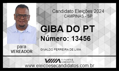 Candidato GIBA DO PT 2024 - CAMPINAS - Eleições