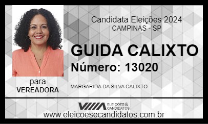 Candidato GUIDA CALIXTO 2024 - CAMPINAS - Eleições