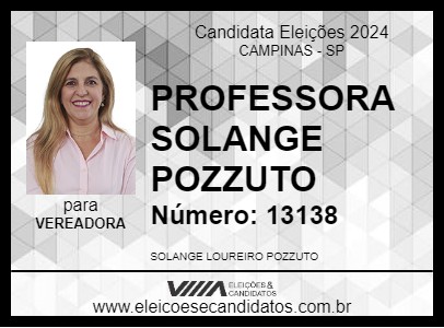 Candidato PROFESSORA SOLANGE POZZUTO 2024 - CAMPINAS - Eleições