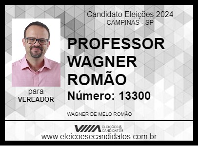 Candidato PROFESSOR WAGNER ROMÃO 2024 - CAMPINAS - Eleições