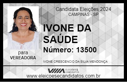 Candidato IVONE MENDONÇA 2024 - CAMPINAS - Eleições