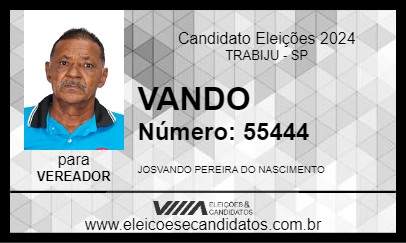 Candidato VANDO 2024 - TRABIJU - Eleições