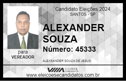 Candidato ALEXANDER SOUZA 2024 - SANTOS - Eleições